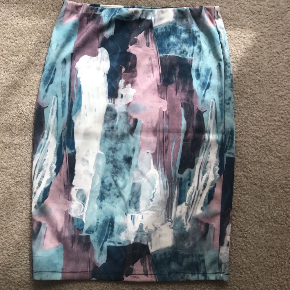 Multi Colored Pencil Skirt